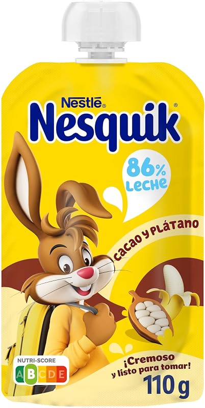 NESTLÉ NESQUIK Saco de Banana Cacau, para crianças a partir dos 3 anos, saco de 110g
