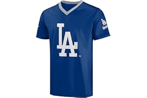 FOCO MLB Men's Officially Licensed Primary Logo Wordmark Ballpark Team Color Baseball Performance V-Neck Top