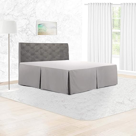 Adams Home Pleated Base Valance Sheet (Double, Silver) Durable