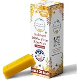 Alternative Imagination Pure Beeswax Bar - 1 oz Hand-Poured Block of Natural Golden Wax - Sustainably Sourced, Chemical-Free,