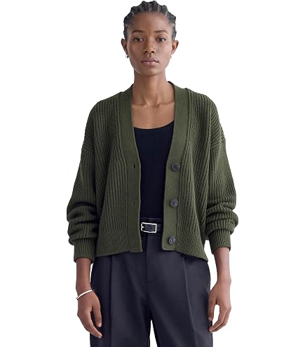 ルック IMAGINA ツーピース 上下セット レディース Everlane - The Cozy-Rib Cardigan - Black XX Small at Amazon