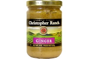 Christopher Ranch Chopped Ginger | Freshly Peeled Ready to Use Ginger | Easy Cooking with Garden Fresh Flavor Sweet & Savory Dishes Ideal for Smoothie, Soups, Stir-Fries, and Marinades | 9 Oz Jar