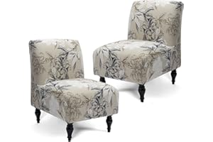 Liykimt Armless Accent Chair Cover Slipcover,Slipper Chair Cover Super Fit Stretch Spandex Removable Washable for Armless Chair Furniture Protector Covers for Living Dining Room