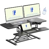 FLEXISPOT 42 inch Electric Motor Desk Converter, Height Adjustable Motorized Stand up Desk Riser with Quick Release Keyboard Tray, Black Monitors and Laptop Workstation