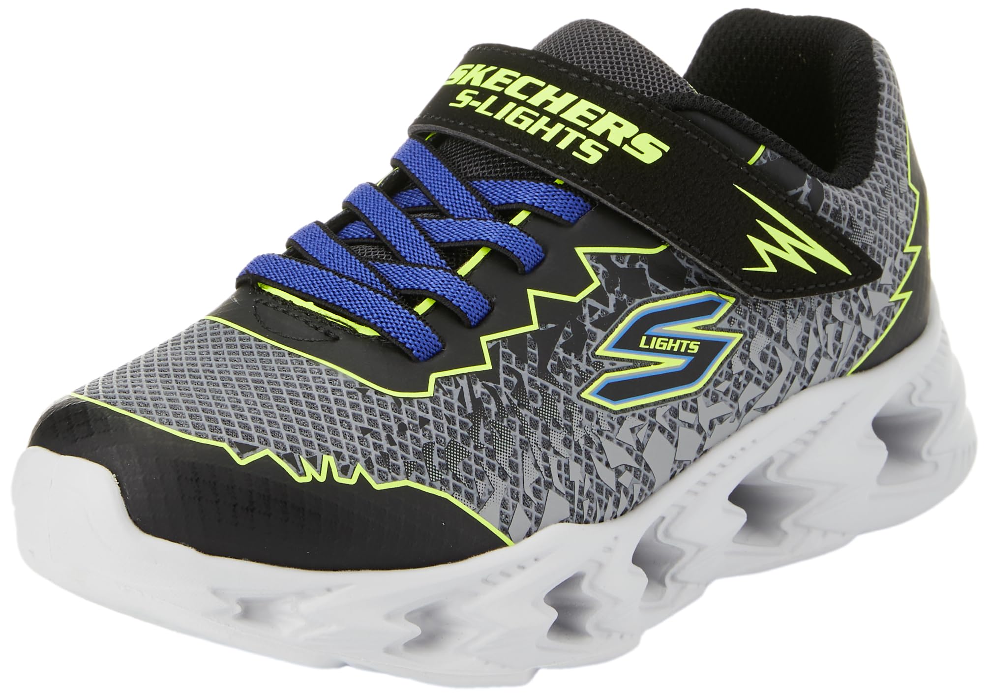 Skechers Vortex 2.0-Zorento Sneaker, Black/Yellow, 11.5 US Unisex Little Kid