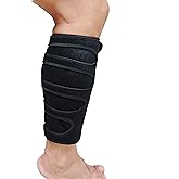 SDELIKIO Adjustable Calf Brace for Men Women, Calf Compression Brace Reduces Swelling, Shin Compression Sleeve with 5 Strap Non-slip Shin Splint for Torn Calf Muscle (One Size)