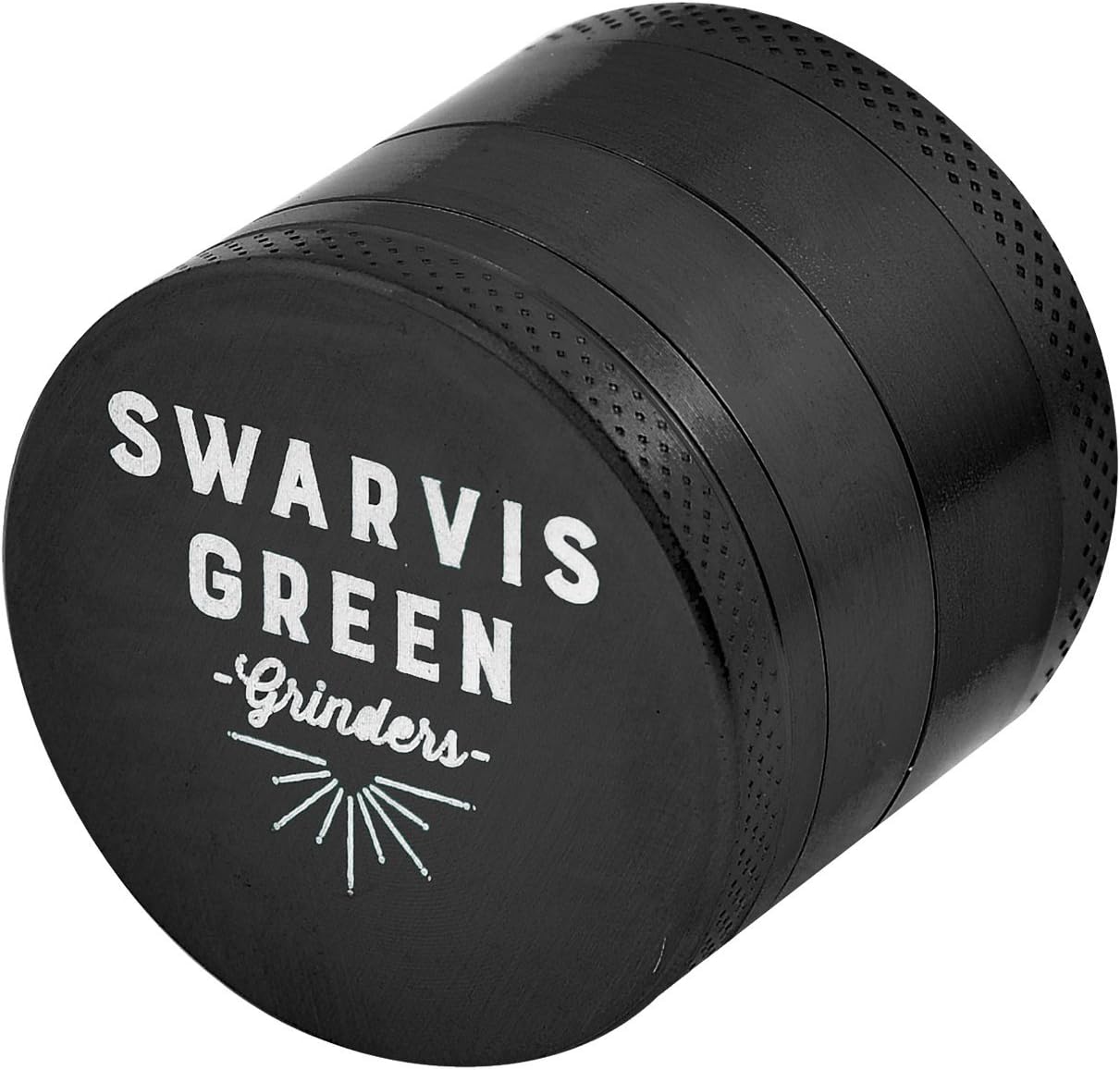 Swarvis Green Exclusive Color Black 40mm 4 Piece Industrial Grade Zinc Alloy Premium All Purpose Herb Spice Kitchen Grinder w/ Pollen Catcher - Highest Quality on Amazon