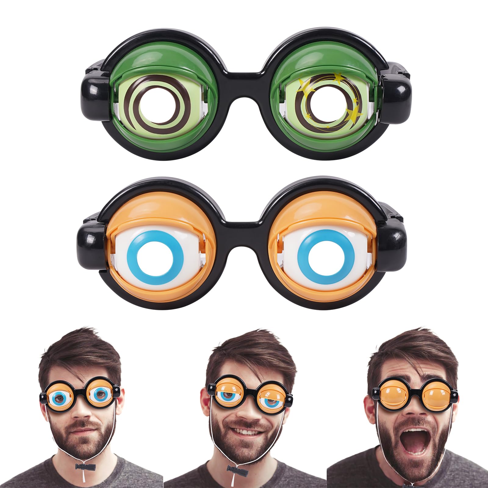 Photo 1 of 1PC Funny Glasses for Adults Crazy Eye Glass Googly Eye Glasses Adult Size Silly Sunglass With Blinking Eyeball On Them Novelty Eyeglasses for Kids Hilarious Gag Gifts Prank Stuff Goofy Joke