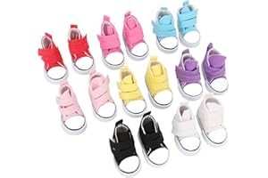 Doll Sneakers, Assorted Colors Antiwear Doll Canvas Shoes 8 Pairs Multi Purpose Anti Slip 2 Inches Long for 7.9in Dolls