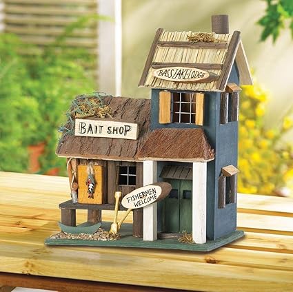 Amazon Com Wakatobi Bass Lake Bait Shop Lodge Birdhouse Bird
