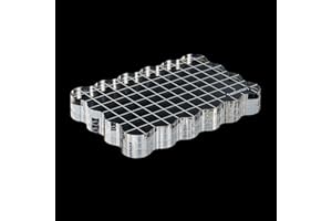 SANFURNEY 1 Piece Acrylic Stamp Block, 15mm Thick, Clear Stamping Tool with Grid Lines Decorative Stamp Block for Scrapbooking Crafts Card Making