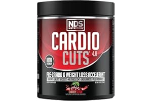 Cardio Cuts NDS Nutrition 4.0 Pre Workout Supplement - Advanced Weight Loss and Pre Cardio Formula with L-Carnitine, CLA, MCTs, L-Glutamine, and Safflower Oil - Cherry Slush (40 Servings)