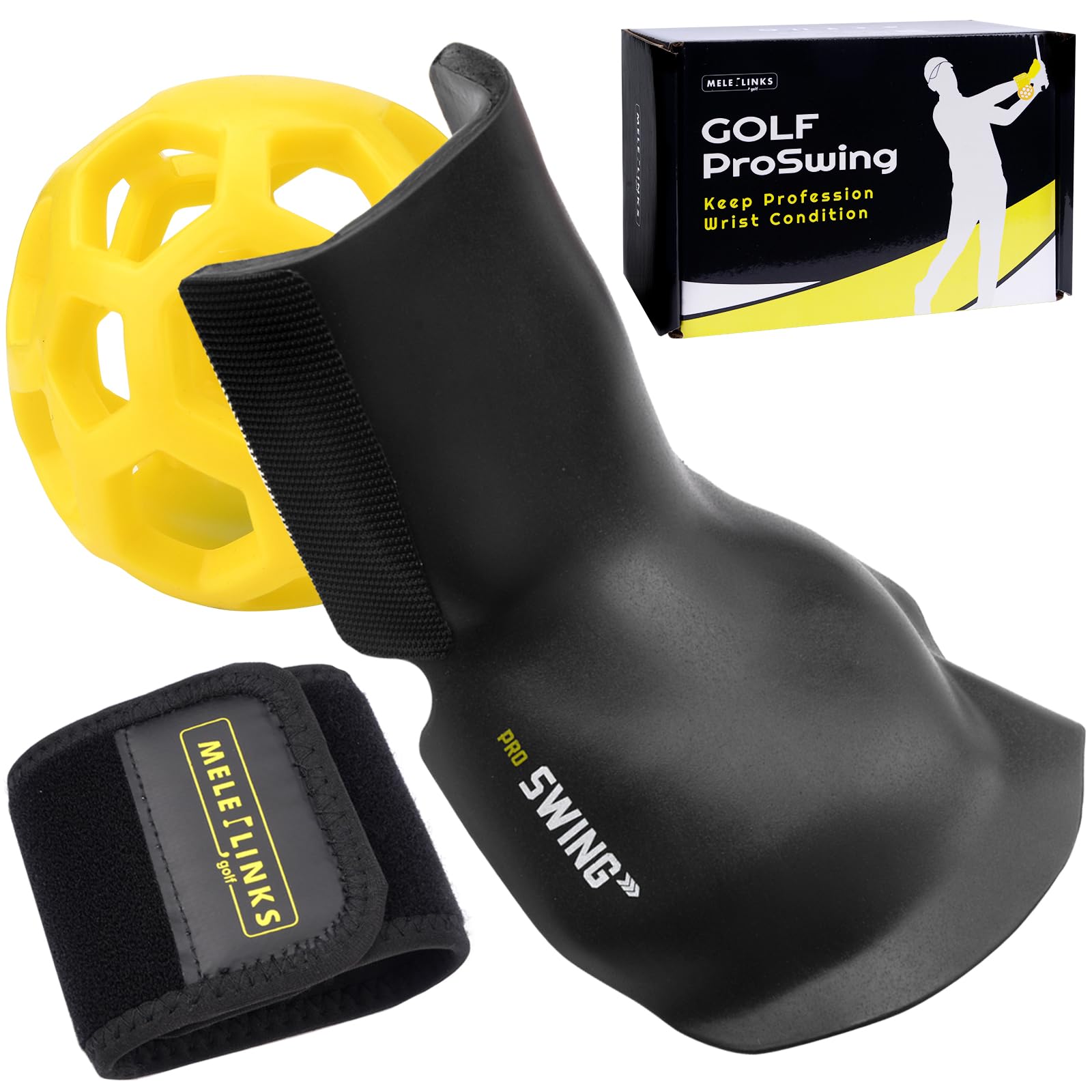 Quixion Golf Swing Trainer Ball, Golf Training Aids, Golf Swing Trainer, Golf Swing Training Aid, Smart Ball Posture Corrector With Corrective Wristband And Ball, Wrist Trainer For Golfer Beginner