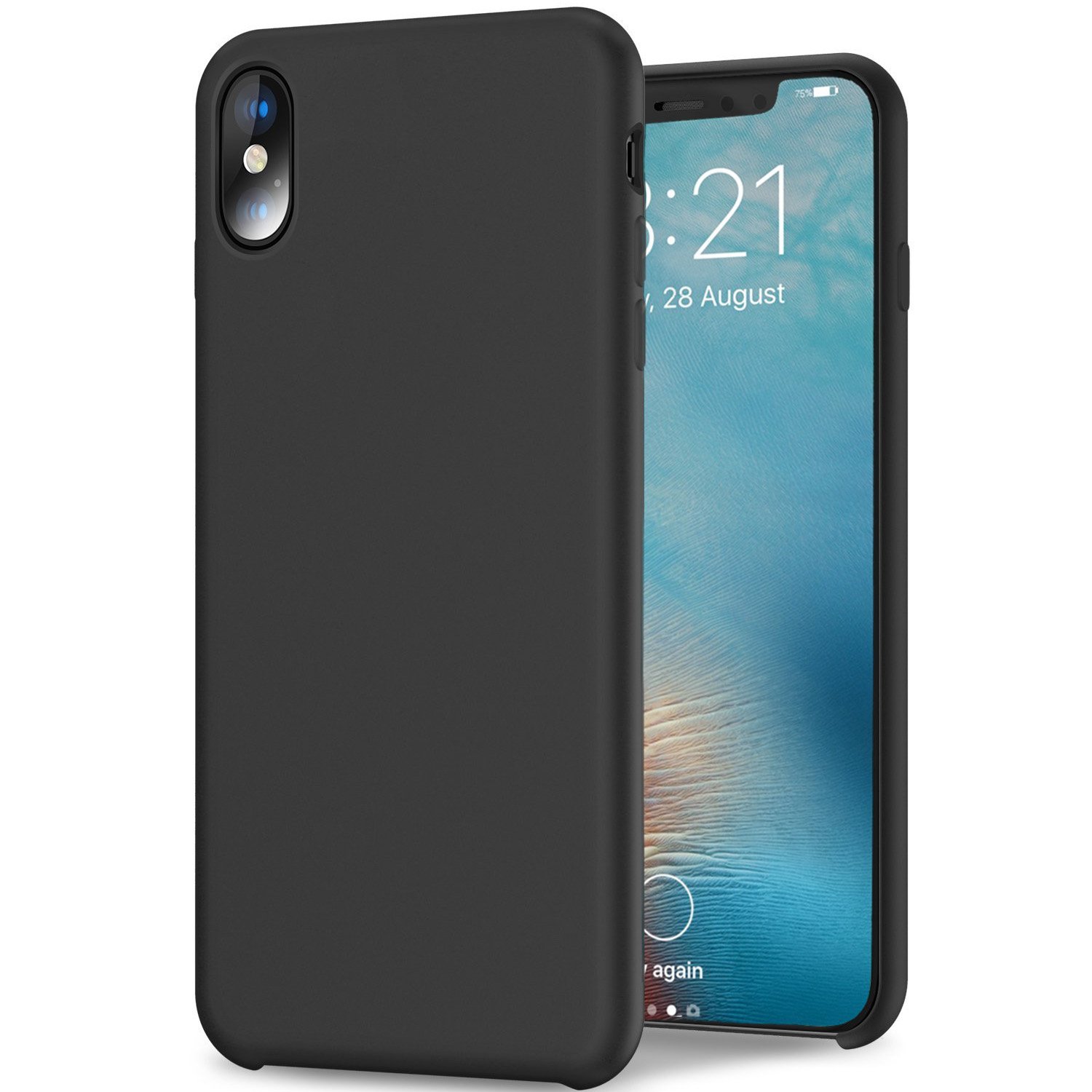 iPhone X Case, Scratch Resistant and Shock Absorption Protective iPhone Case, Slim Cell Phone Cover for iPhone X (Black)