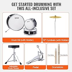 VEVOR Drum Set for Kids, Beginner Junior Drum Kit