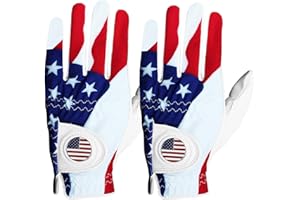 FINGER TEN Golf Gloves Men Right Handed Golfer Left Hand with Ball Marker 2 Pack Leather Breathable Comfortable Weathersof Grip Size Small Medium ML Large XL