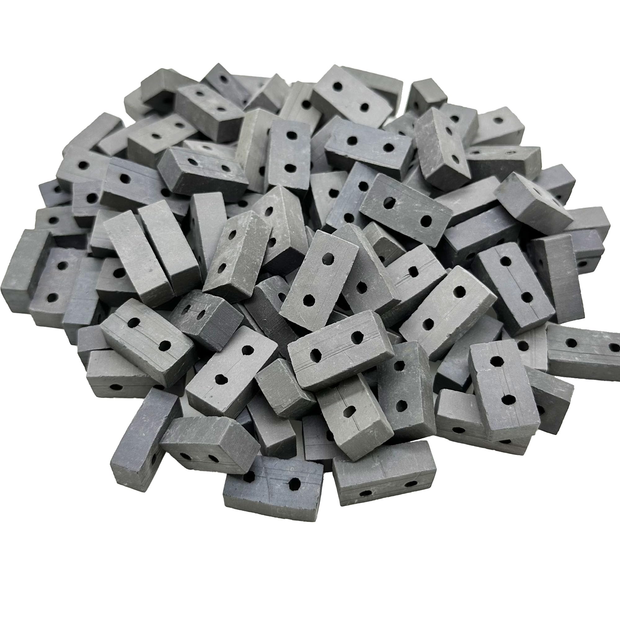 Cayway 120 PCS Mini Bricks Tiny Bricks for Landscaping Miniature Bricks Small Bricks for Crafts Realistic Fake for Mini Garden Accessories (2 Holes Mini Black)