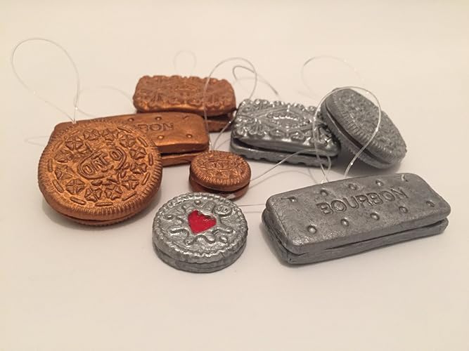 Bronze And Silver Biscuit Christmas Tree Decorations Custard