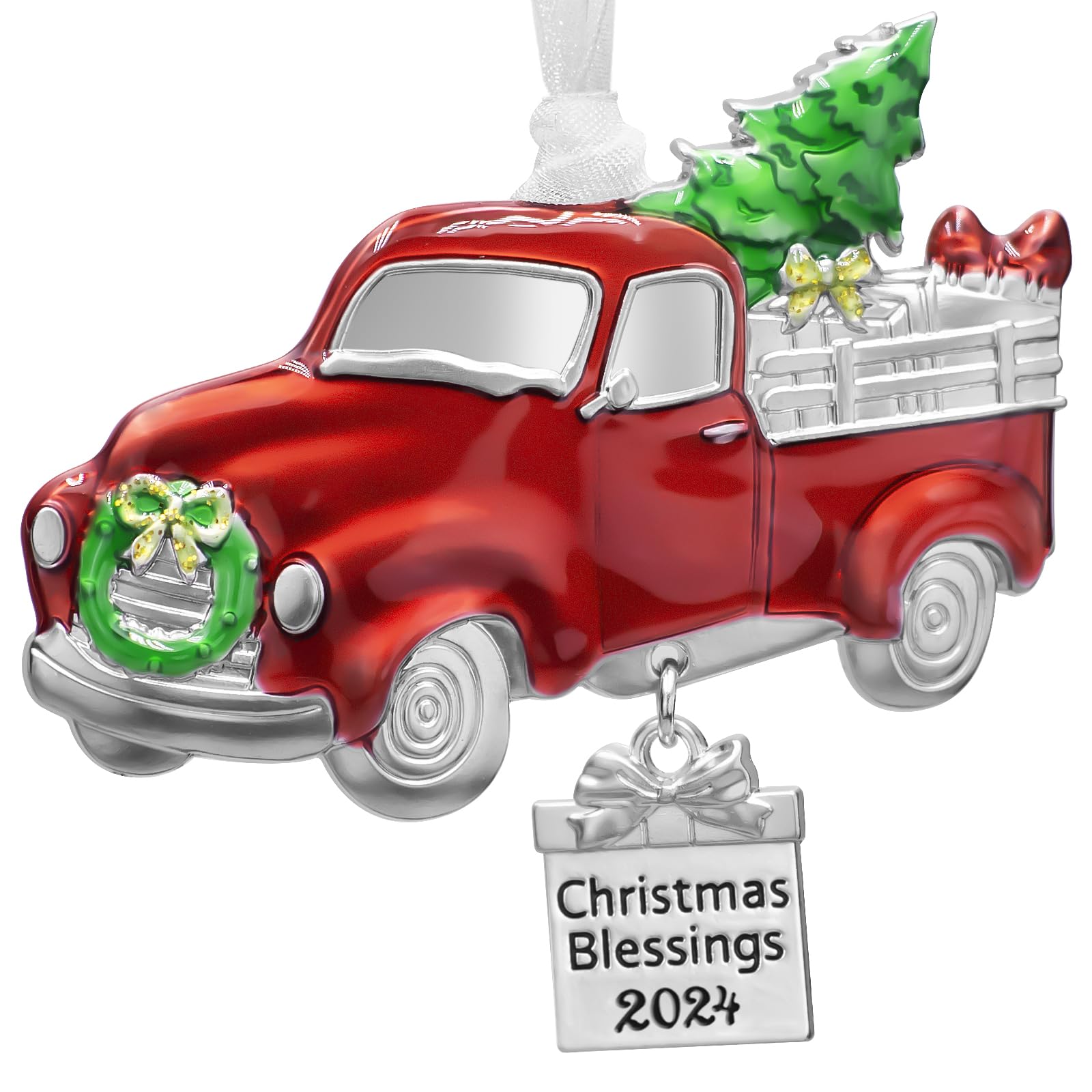 Laraine Christmas Tree Ornaments – 2024 Decorative Hanging Pendant of Car Charm Holiday Keepsake Gift Home Decor (Car (2024))