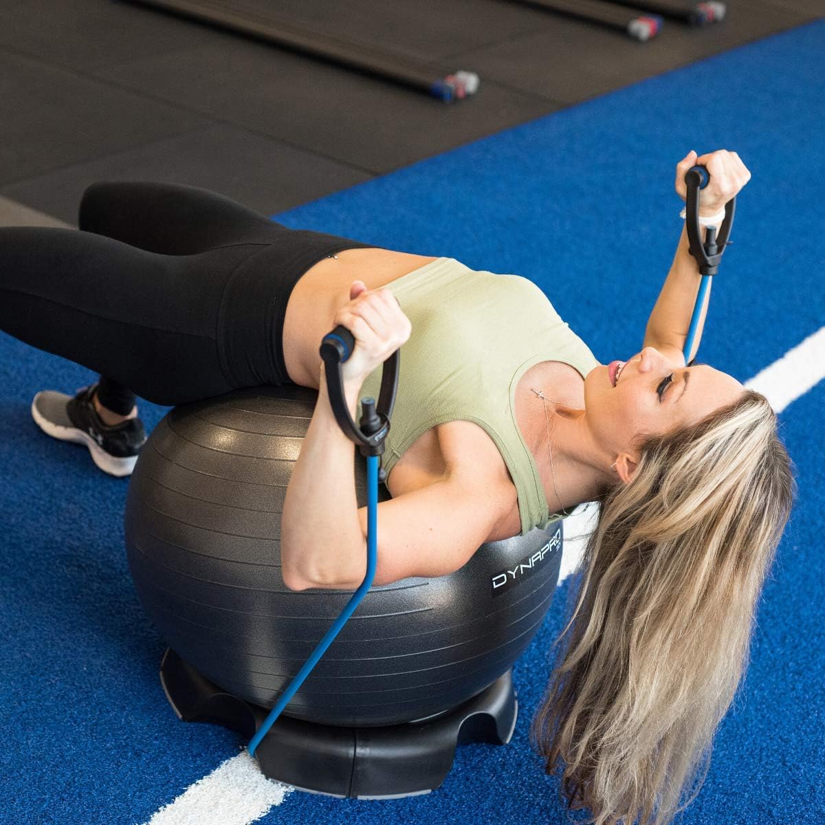DYNAPRO Resistance Bands Workout Equipment with Easy Grip D Handle, Adjustable Length, and 5 Tension Levels : Sports & Outdoors
