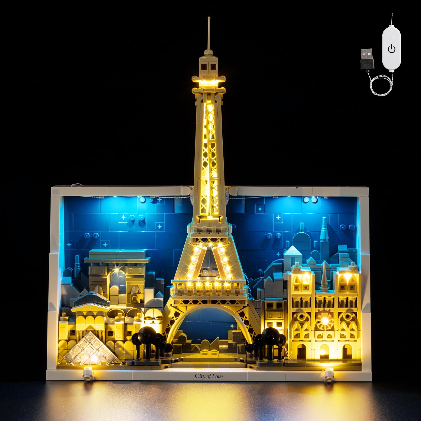 Kyglaring LED Lighting Kit Compatible with Lego Architecture Paris 21064 Building Blocks, Accessories for Lego 21064 Model Set, Touch Version (Not Include Models)