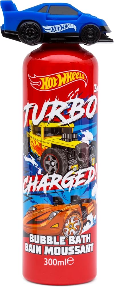 Hot Wheels Children's Bubble Bath 300ml with Car Topper Toy - Bath Shower Gel