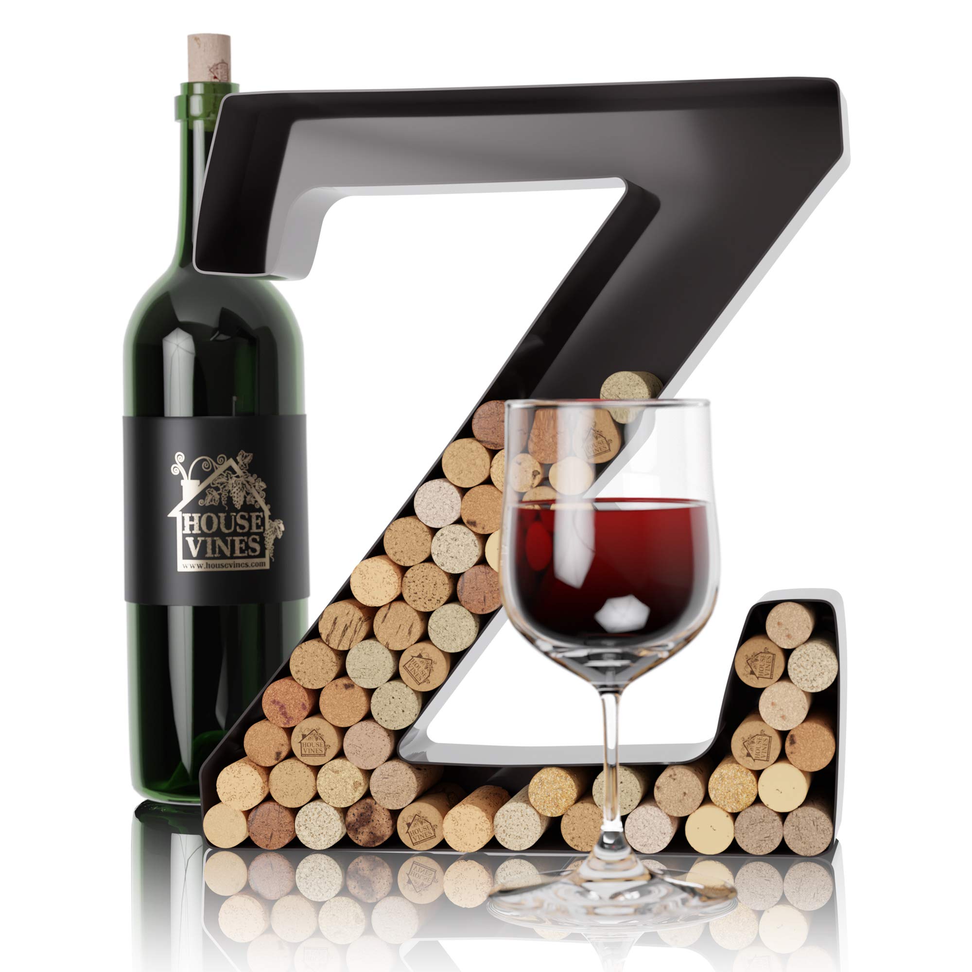 Wine Letter Cork Holder Art Wall Décor ~ Metal Letter Wine Cork Holder Monogram ~ Individual Wine Letter Cork Holders A Thru Z ~ Gifts for Wine Lovers ~ by HouseVines (Z)