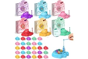 PLUNACK Valentines Day Gifts for Kids, 28Pcs Magnetic Fishing Game with Gift Cards Box, Wind-Up Fishing Toys with 360° Rotation for Girls Boys Ages 3-8 Valentines Party Favors Classroom School Exchange Prize