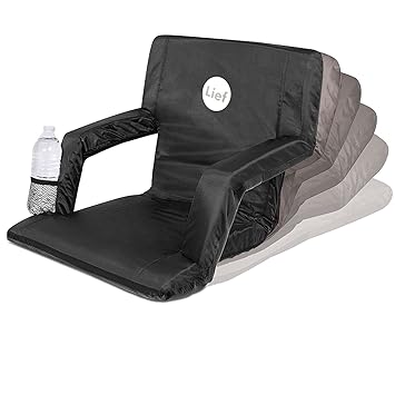 Lief Foldable Floor Chair with Adjustable Back Support (Black, L82*W63.5*H6cm)