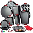 10-Piece Bakeware Sets, Nonstick Baking Set with Baking Pan, Loaf Pan, Cookie Sheet and More, Food Grade Baking Sheets with S
