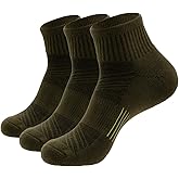 Beloikos Mens Cotton Cushioned Quarter Socks, 3/5 Pairs Breathable Moisture-Wicking Non-Slip Athletic & Casual Ankle Socks
