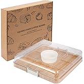 WILLKOMMEN Charcuterie Board with Lid- 9 Compartment Carbonized Bamboo Serving Tray with Locking Lid, Square Serving Platter Divided Serving Dishes for Party Cheese Snack Fruit