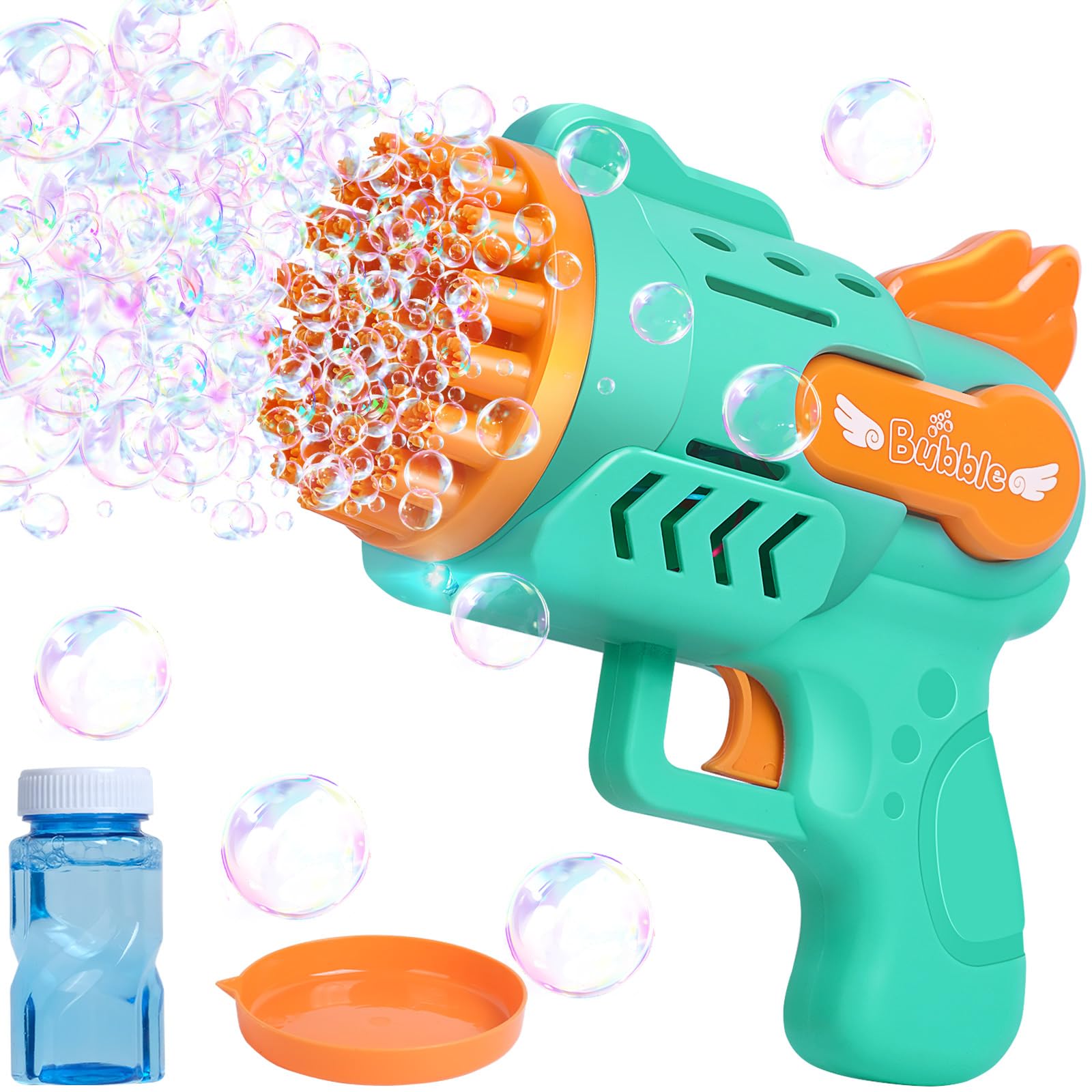 Jiosdo Bubble Machine, 29 Holes Bubble Guns for Kids, Electric Silent Handheld Bubble Makers for Outdoor and Indoor Play