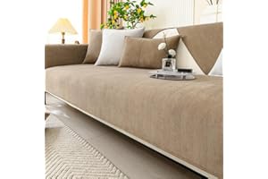 Rosygulls Funny Fuzzy Couch Cover,Chenille Couch Furniture Protector,Funny Fuzzy Couch Covers for Sofa,Funny Non Slip Sofa Covers,All Seasons Generic Couch Covers,27.6x27.6in-Herringbone-Coffee