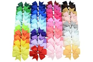 YHXX YLEN 40PCS 3 Inch Hair Bows for Girls Grosgrain Ribbon Toddler Accessories with Alligator Clip Bow Baby Kids Teens