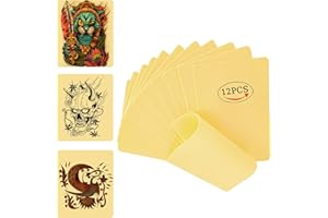 UPTATSUPPLY 12PCS Blank Tattoo Skin Practice - 6"x8" Double Sides Tattoo Practice Skin kit Silicone Pads Tattooing Microblading Practice Skin for Beginners(0.12CM Thick) yellow