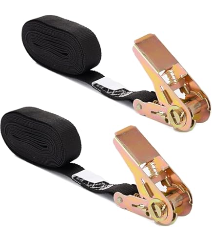 Endless Ratchet Tie Down Straps,Durable Nylon Black Strap Down Ratcheting Securing Straps Heavy Duty Cargo Tie Downs Track Spring Fittings Cargo Straps For Trailer Loads Motorcycle Kayak 7ft 2pack - View #9