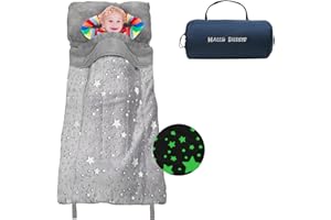 HALLO BUNNY Kids Sleeping Bag for Girls & Boys, Large Kids Sleeping Bag with Pillow, Glow in The Dark Slumber Bag,Soft and Comfortable for Childern Daycare, Sleepovers Travel