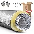 Cuchiilo 8 Inch 25 Feet Insulated Flexible Duct R4.2,8 Inch Insulated Flexible Duct,8in Insulated Ducting 8in Insulated Ducting 8insulated Flexible Duct,for Heating and Air Conditioning HVAC Systems