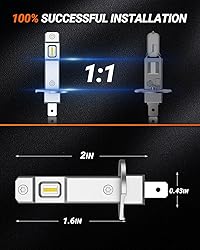 SEALIGHT H1 Bulbs 36000LM Super Bright, 1:1 Size