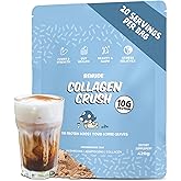 Renude Collagen Crush - Creamer Powder for Coffee, Grass-Fed Bovine Collagen Peptides, 10g Protein per Serving, Support for Hair, Skin, Gut Health, with Natural Adaptogens, 20 Serving Bag