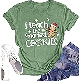 Teacher Christmas Shirts Women I Teach The Brightest Students Tshirt Xmas Tees Teacher Holiday T Shirt