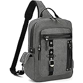 Vintage Messenger Bag, Canvas Backpack for Travel, Men's Shoulder Bag, Dual-use Bag for Hand Carry and Crossbody Carry