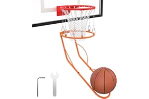 RTOSY Basketball Return Attachment, Sturdy Metal Basket Ball Return Training Aid, Ideal for Single-Person Outdoor or Indoor B