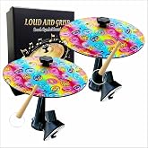 Car Cymbal Air Vent, 2-Pack Mini Crash Cymbal for Drummers (donut) | 2-pack, mini crash cymbal set with 2 drumsticks, clip-on car vent mount, fits most vehicles, gift for drummers