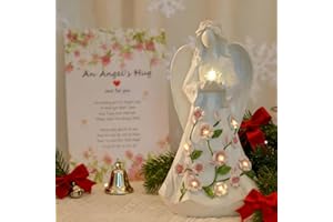 LEGIFO Guardian Angel Figurines with Light Star Battery Operated Angel Statue Decor, Birthday Gift for Grandma Grandmother Aunt Birthday Gift (with Timing Function)