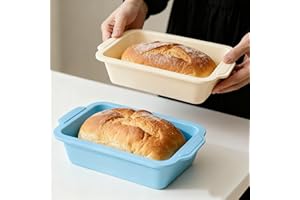 Nonstick Silicone Bread Loaf Pan: 9.5 x 5 Inch Bread Pan for Homemade Rye with Metal Frame - Loaf Mold for Baking Oven - Hous