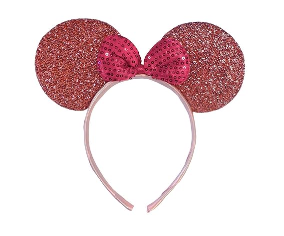 Pink oder Silber Glitzernden Minnie Maus Ohren Kostüm Haarband