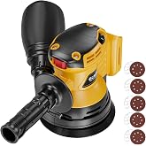 Ecarke Cordless Random Orbital Sander Compatible With Dewalt Battery | 15000 RPM 5" Random Orbit Sander Tool with 6 Speeds &amp; Dust Bag &amp; 10 Sandpapers for Woodworking Sanding (Tool only)