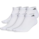 adidas mens Athletic Cushioned Low Cut Ankle Socks (6-pair Pack)